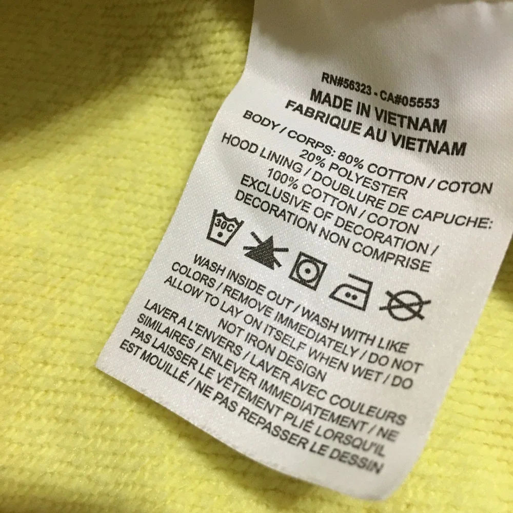 Nike Sportswear Essentials Pullover Hoodie Womens XL Yellow All Over Print Logo
